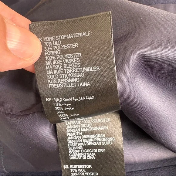 REISS Tailored V-Neck Faulkner Dress Navy Blue Size 10 - Picture 6 of 9